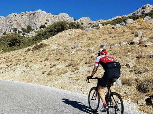 Cyclist riding in Torremolinos