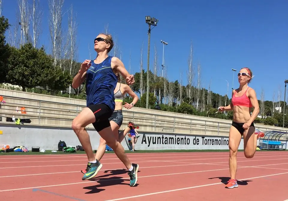 Athletes training on the track in Torremolinos