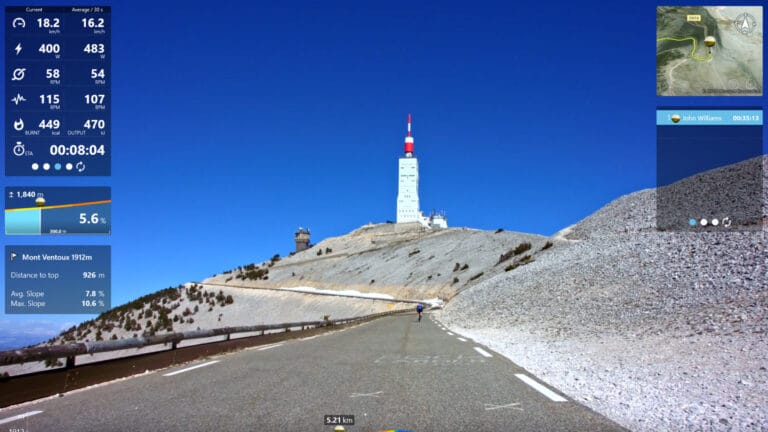Screenshot of Indoor Cycling Training with Tacx Desktop App